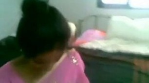 Telugu aunty in a pink saree