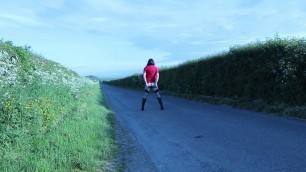 crossdress on a quiet country lane