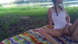 Risk Public Outdoors Martubation Teen Masturbating at a Lake