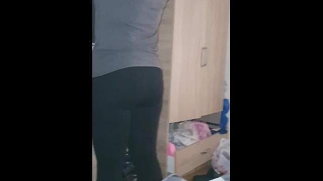 Step Mom in Black Leggings Seduce and Fuck Step Son after Party